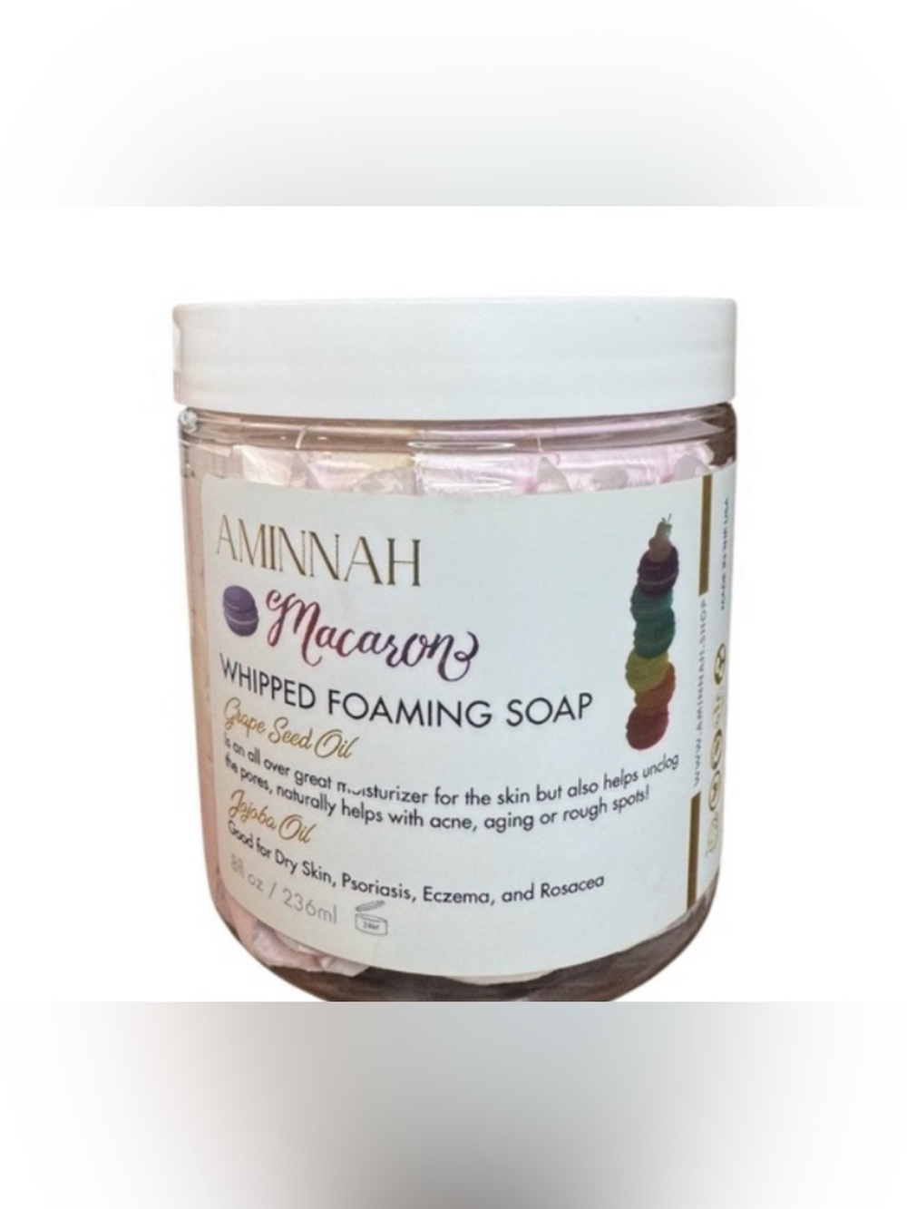 Aminnah Macaron whipped foaming soap